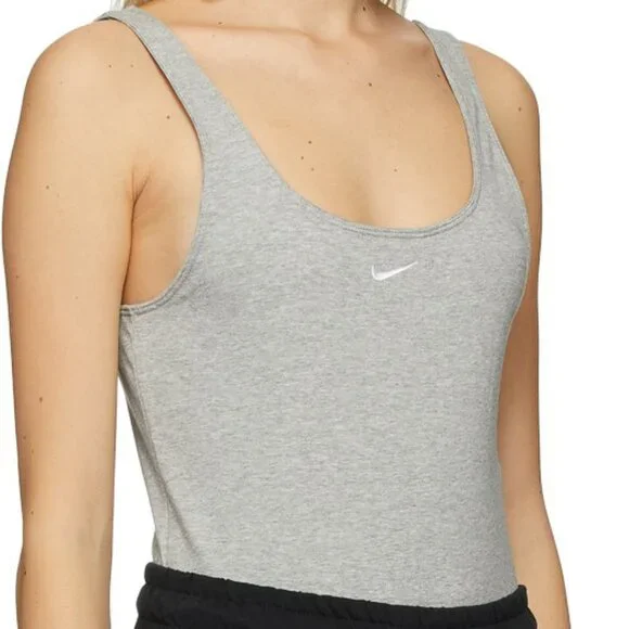 Nike Tops Nike Grey Sportswear Essential Tank Bodysuit Poshmark